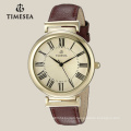 Elegant Women′s Quartz Watch with Brown Strap 71029